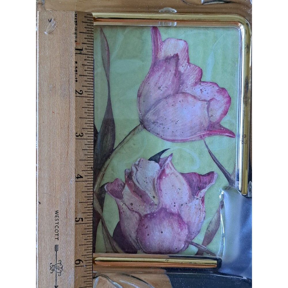 Vintage Mikasa 'Feelings' Crystal Wedding Photo Frame Frosted Ginkgo Leaf 4"X6" - Picture 5 of 10